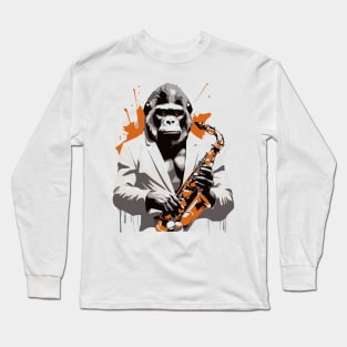gorilla saxophonist Long Sleeve T-Shirt